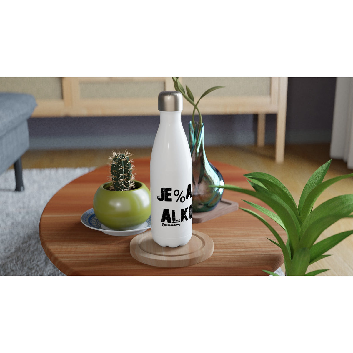 Je%ac Alko - White 17oz Stainless Steel Water Bottle